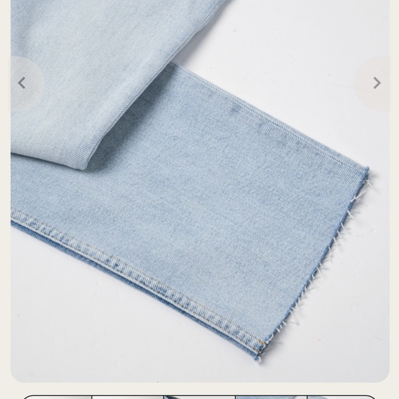 RE/DONE 70’s High Rise Stove Pipe Jeans Crops Raw Edge in Light 14 - Picture 4 of 11